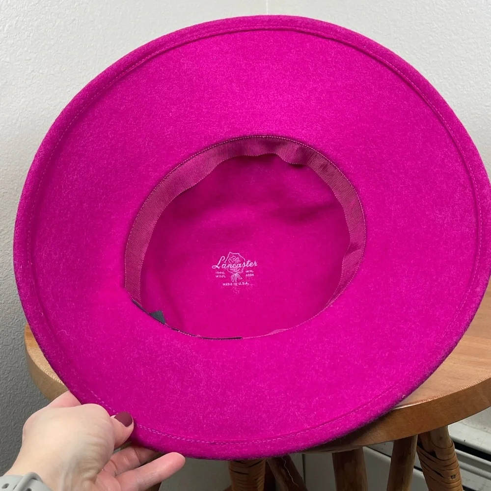 Vtg Sonni San Francisco Lancaster Felted Wool Kentucky Derby Cap Hat Pink - Picture 5 of 8